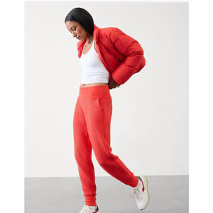 ATHLETA Coaster Luxe High rise Jogger Cardinal Red Large Women’s Waffle